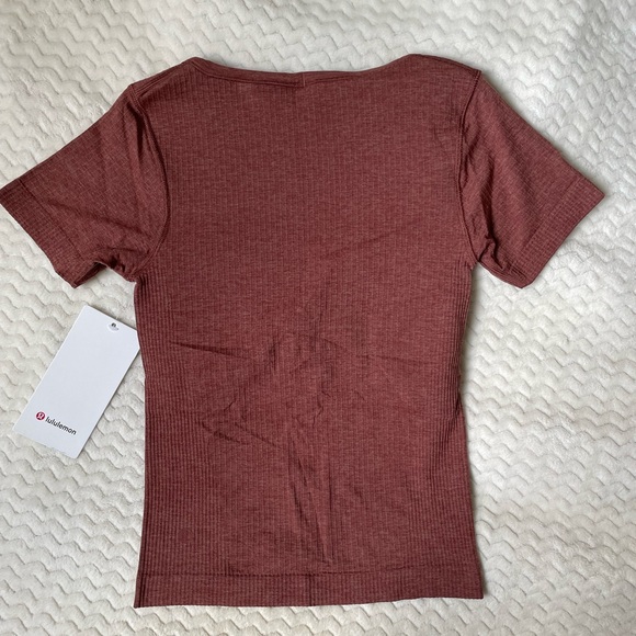 Lululemon Ebb to Street Short Sleeve Shirt Sz4 brown NWT - Picture 5 of 9